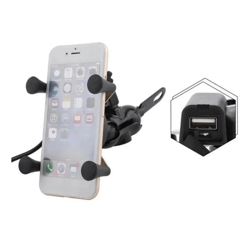 Suporte de celular para moto - com carregador USB