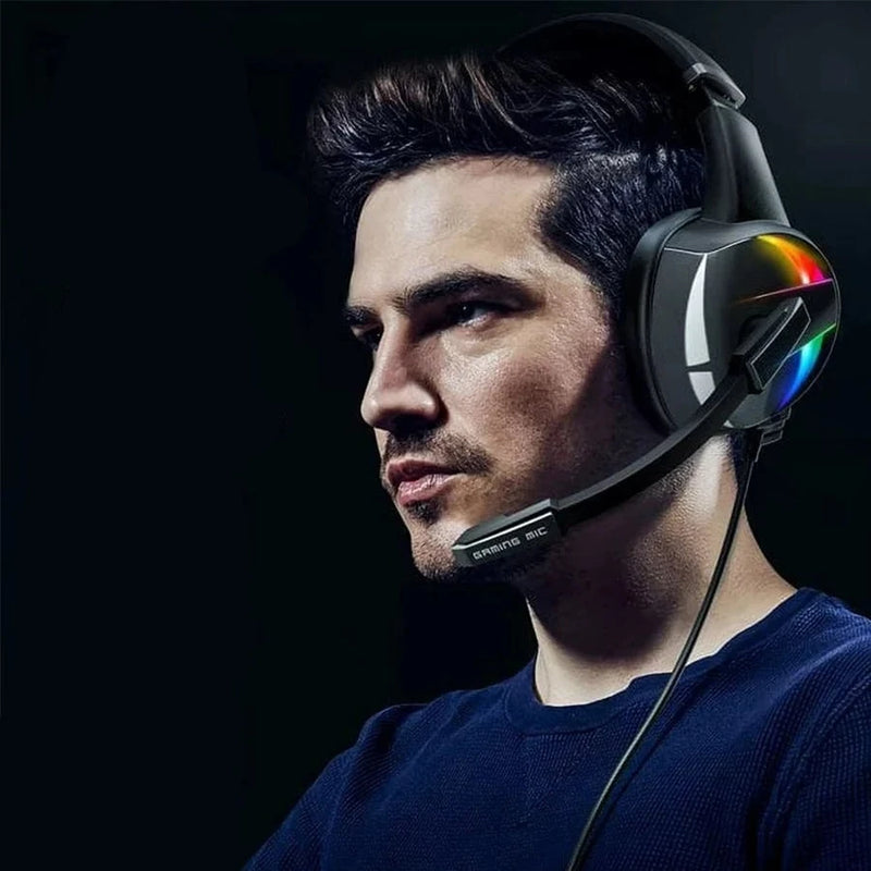 Fone De Ouvido Headset Gamer - RGB com cancelamento de ruído